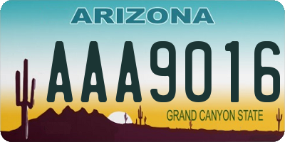 AZ license plate AAA9016