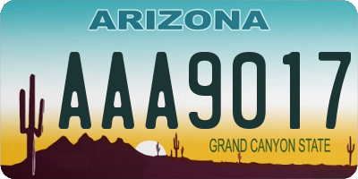 AZ license plate AAA9017