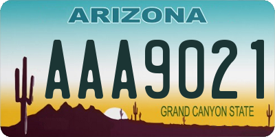 AZ license plate AAA9021