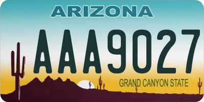 AZ license plate AAA9027