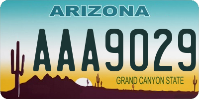 AZ license plate AAA9029