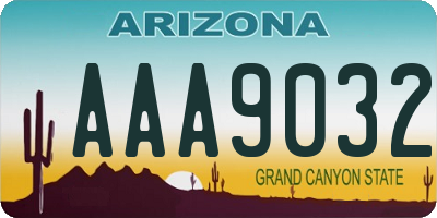 AZ license plate AAA9032