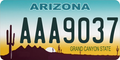 AZ license plate AAA9037