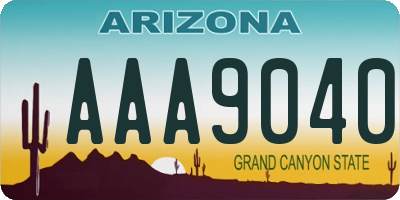 AZ license plate AAA9040