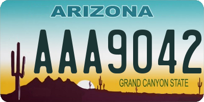 AZ license plate AAA9042