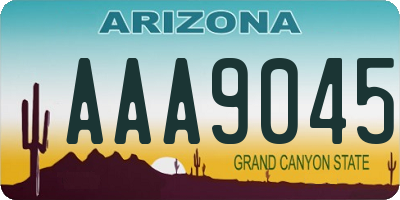 AZ license plate AAA9045