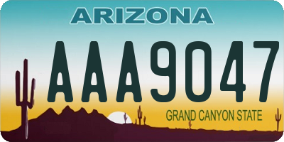 AZ license plate AAA9047
