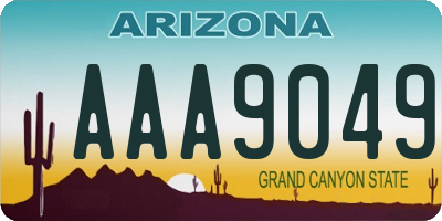 AZ license plate AAA9049