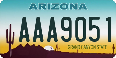 AZ license plate AAA9051