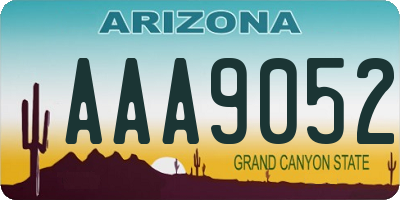 AZ license plate AAA9052