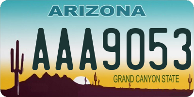 AZ license plate AAA9053