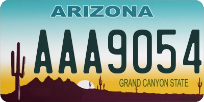 AZ license plate AAA9054