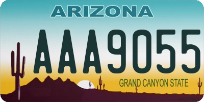 AZ license plate AAA9055