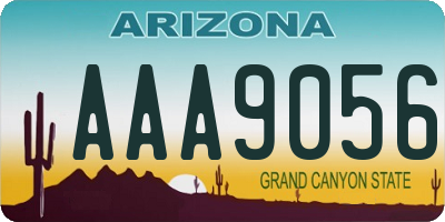 AZ license plate AAA9056