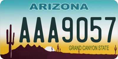 AZ license plate AAA9057