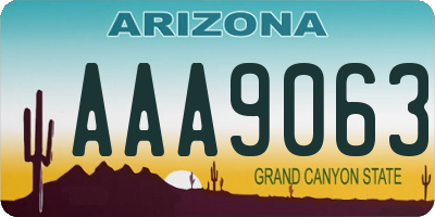 AZ license plate AAA9063