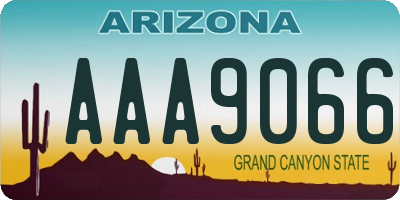 AZ license plate AAA9066