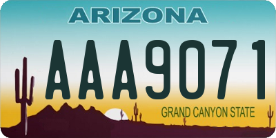 AZ license plate AAA9071