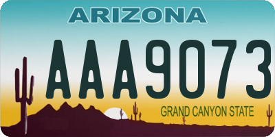 AZ license plate AAA9073