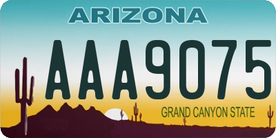 AZ license plate AAA9075