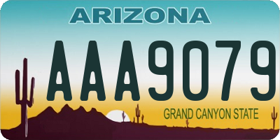 AZ license plate AAA9079