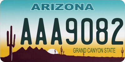 AZ license plate AAA9082