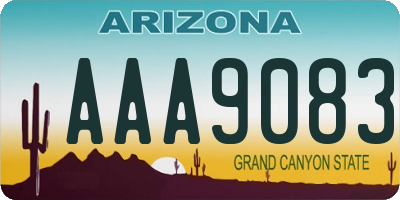 AZ license plate AAA9083