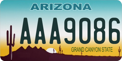 AZ license plate AAA9086