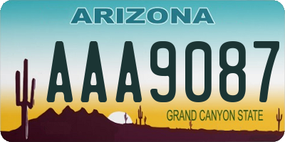 AZ license plate AAA9087