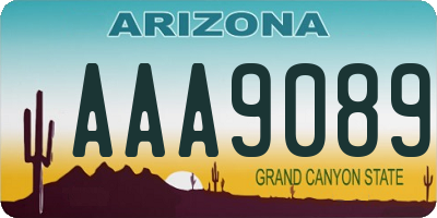 AZ license plate AAA9089