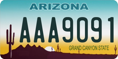 AZ license plate AAA9091