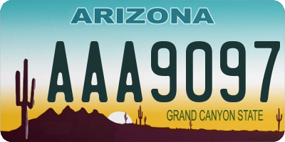 AZ license plate AAA9097