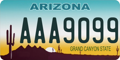 AZ license plate AAA9099