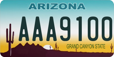 AZ license plate AAA9100