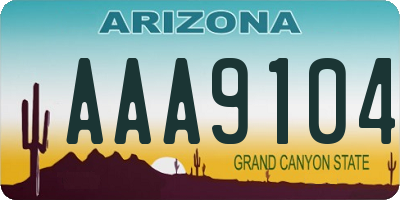 AZ license plate AAA9104