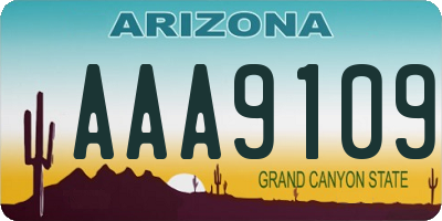 AZ license plate AAA9109