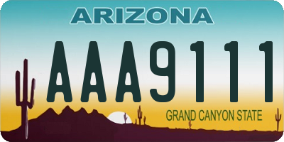 AZ license plate AAA9111