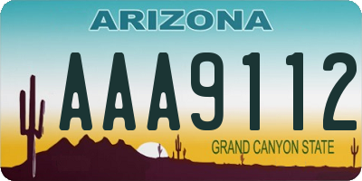 AZ license plate AAA9112