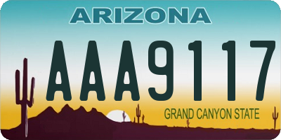 AZ license plate AAA9117