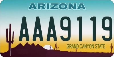 AZ license plate AAA9119