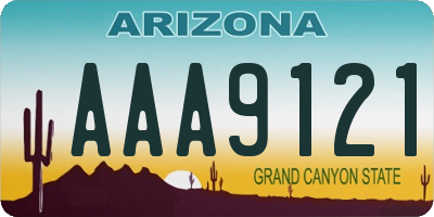 AZ license plate AAA9121