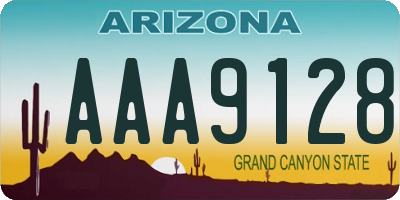 AZ license plate AAA9128