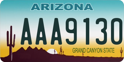 AZ license plate AAA9130