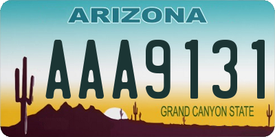 AZ license plate AAA9131