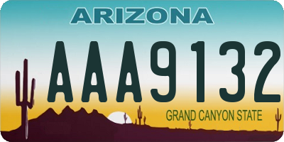 AZ license plate AAA9132