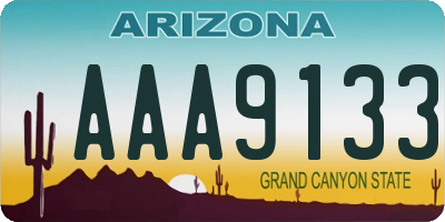 AZ license plate AAA9133