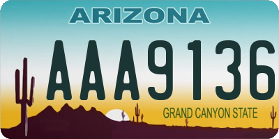 AZ license plate AAA9136