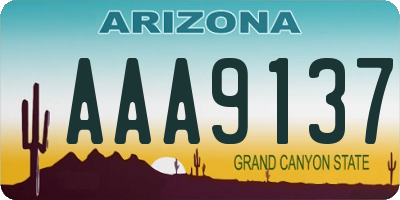 AZ license plate AAA9137