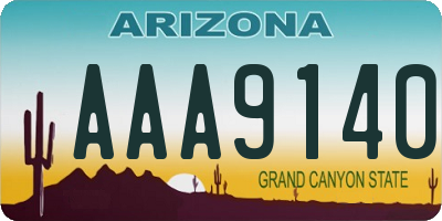 AZ license plate AAA9140