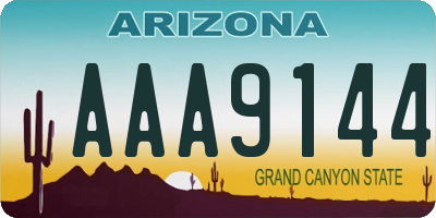 AZ license plate AAA9144